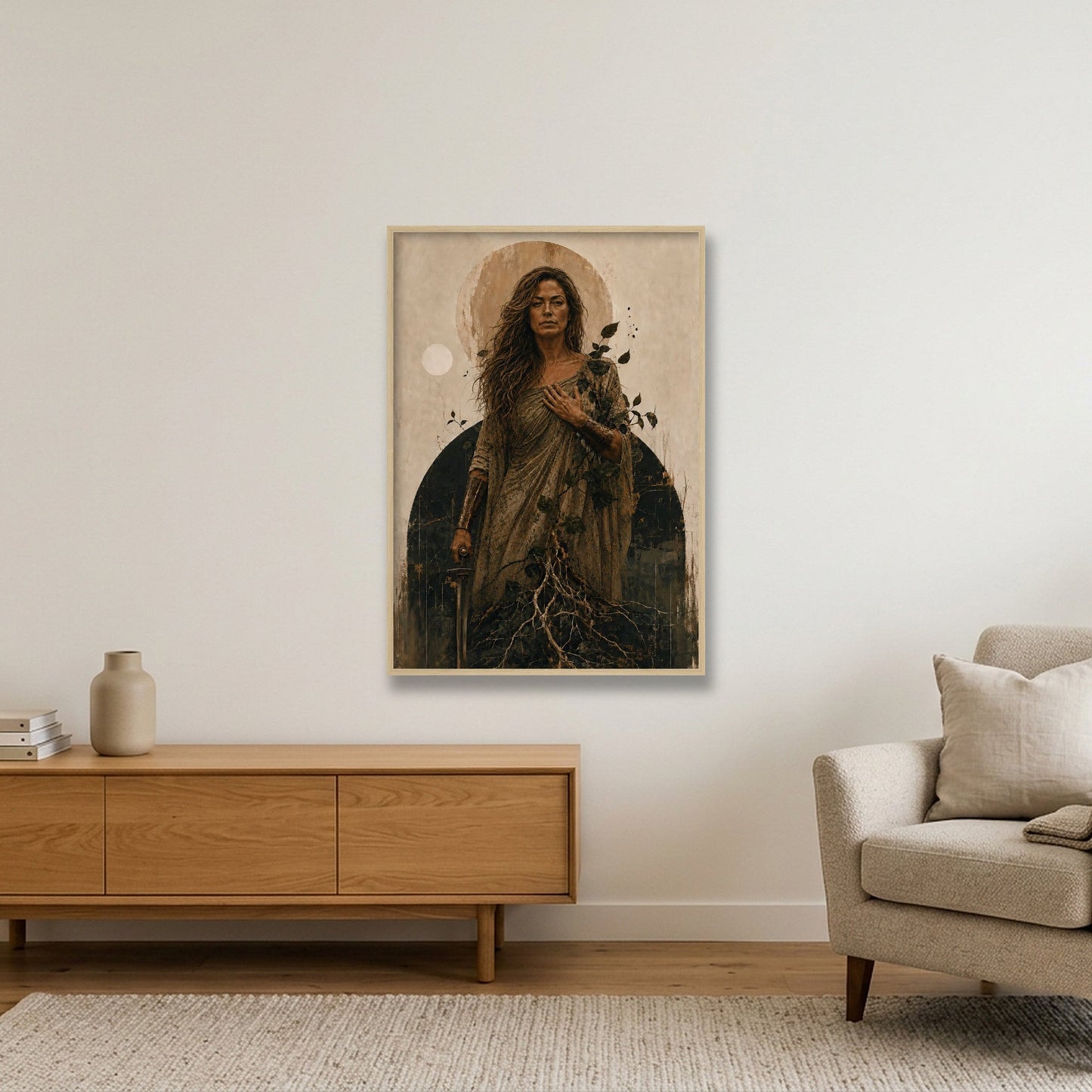 Rooted Resilience — 70×100cm, 28×39" Oak Frame