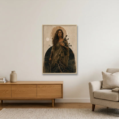 Rooted Resilience — 70×100cm, 28×39" Oak Frame