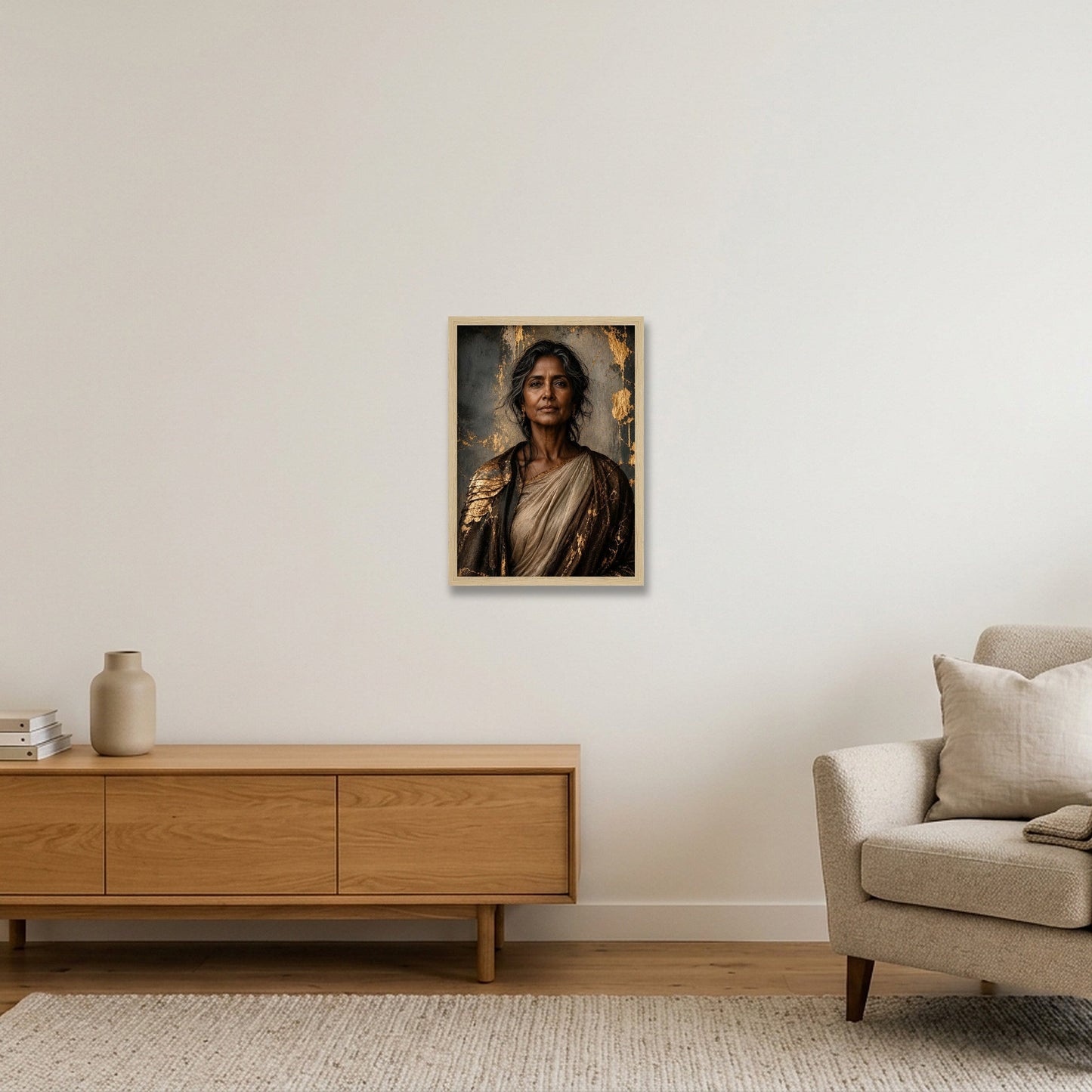Gilded Confidence — A3 (30×42cm, 12×17") Oak Frame